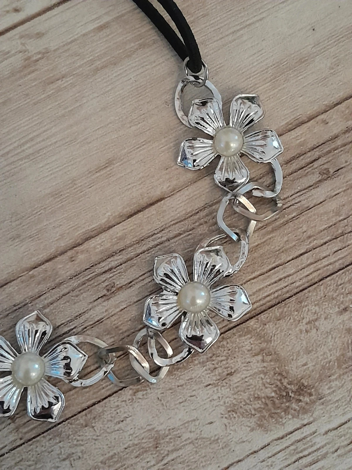 Correia de cabeça de metal, faixa com flores – photo 3